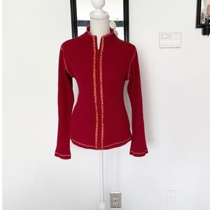 Balance Collection Red Orange Zip Up Jacket Size Large